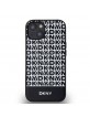 DKNY iPhone 13 Case MagSafe Leather Repeat Stripe Black