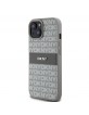 DKNY iPhone 15 Hülle Case Tonal Stripe Metal Logo Beige