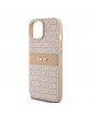 DKNY iPhone 15 Case Tonal Stripe Metal Logo Pink