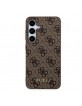 Guess Samsung A35 Case 4G Metal Logo Brown