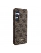 Guess Samsung A35 Case 4G Metal Logo Brown