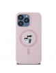 Karl Lagerfeld iPhone 14 Pro Hülle Case Silicone Karl + Choupette Magsafe Rosa