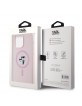 Karl Lagerfeld iPhone 14 Pro Hülle Case Silicone Karl + Choupette Magsafe Rosa