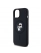 Karl Lagerfeld iPhone 14 Hülle Case Silicone Karl + Choupette Magsafe Schwarz