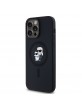 Karl Lagerfeld iPhone 14 Pro Max Hülle Case Silicone Karl + Choupette Magsafe Schwarz