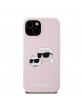 Karl Lagerfeld iPhone 15 Hülle Case Silicone Double Heads Magsafe Rosa