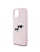 Karl Lagerfeld iPhone 15 Hülle Case Silicone Double Heads Magsafe Rosa