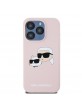 Karl Lagerfeld iPhone 15 Pro Case Silicone Double Heads Magsafe Pink