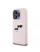 Karl Lagerfeld iPhone 15 Pro Case Silicone Double Heads Magsafe Pink