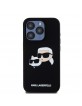 Karl Lagerfeld iPhone 15 Pro Case Silicone Double Heads Magsafe Black