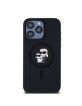 Karl Lagerfeld iPhone 15 Pro Max Hülle Case Silicone Karl + Choupette Magsafe Schwarz