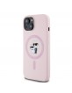 Karl Lagerfeld iPhone 15 Case Silicone Karl + Choupette Magsafe Pink