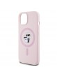 Karl Lagerfeld iPhone 15 Case Silicone Karl + Choupette Magsafe Pink