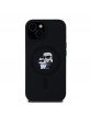 Karl Lagerfeld iPhone 15 Hülle Case Silicone Karl + Choupette Magsafe Schwarz