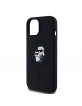 Karl Lagerfeld iPhone 15 Case Silicone Karl + Choupette Magsafe Black