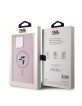 Karl Lagerfeld iPhone 15 Pro Max Hülle Case Silicone Karl + Choupette Magsafe Rosa