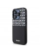 DKNY iPhone 14 Pro Case Card Pocket Leather Repeat Pattern Black