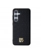 DKNY Samsung S24 Hülle Case Magsafe Pattern Stack Logo Schwarz