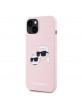 Karl Lagerfeld iPhone 14 Case Magsafe Cover Karl + Choupette Heads Pink