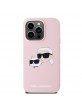 Karl Lagerfeld iPhone 14 Pro Hülle Case Silicone Double Heads Magsafe Rosa