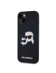 Karl Lagerfeld iPhone 14 Case Magsafe Cover Karl + Choupette Heads Black