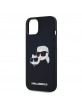 Karl Lagerfeld iPhone 14 Case Magsafe Cover Karl + Choupette Heads Black