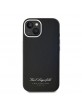 Karl Lagerfeld iPhone 15 Hülle Case Grained Hotel RSG Schwarz