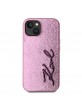 Karl Lagerfeld iPhone 15 Case Signature Script Pink