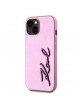 Karl Lagerfeld iPhone 15 Case Signature Script Pink