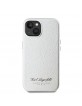 Karl Lagerfeld iPhone 15 Hülle Case Grained Hotel RSG Grau