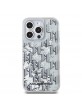 Karl Lagerfeld iPhone 14 Pro Case Monogram Liquid Glitter White