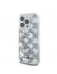 Karl Lagerfeld iPhone 14 Pro Case Monogram Liquid Glitter White