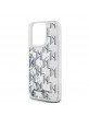 Karl Lagerfeld iPhone 14 Pro Case Monogram Liquid Glitter White