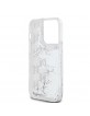 Karl Lagerfeld iPhone 14 Pro Hülle Case Monogram Liquid Glitter Weiß