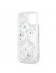 Karl Lagerfeld iPhone 15 Case Monogram Liquid Glitter White