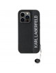 Karl Lagerfeld iPhone 14 Pro Case Saffiano Rhinestone Charm Black