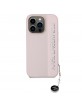 Karl Lagerfeld iPhone 14 Pro Case Saffiano Rhinestone Charm Pink