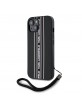 Karl Lagerfeld iPhone 15 Case Saffiano Stripe Strap Black
