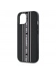 Karl Lagerfeld iPhone 15 Case Saffiano Stripe Strap Black
