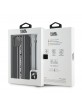 Karl Lagerfeld iPhone 15 Case Saffiano Stripe Strap Black