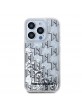 Karl Lagerfeld iPhone 15 Pro Case Monogram Liquid Glitter White