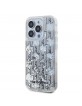 Karl Lagerfeld iPhone 15 Pro Case Monogram Liquid Glitter White