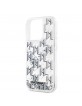 Karl Lagerfeld iPhone 15 Pro Hülle Case Monogram Liquid Glitter Weiß