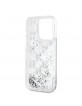 Karl Lagerfeld iPhone 15 Pro Hülle Case Monogram Liquid Glitter Weiß