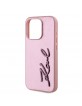 Karl Lagerfeld iPhone 15 Pro Hülle Case Signature Script Rosa Pink