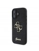 Guess iPhone 16 Plus Case Glitter 4G Metal Logo Black