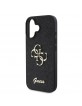 Guess iPhone 16 Plus Hülle Case Glitter 4G Metal Logo Schwarz