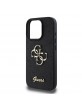 Guess iPhone 16 Pro Case Cover Fixed Glitter 4G Metal Logo Black