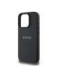 Guess iPhone 16 Pro Case Cover MagSafe Grained Black