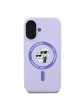 Karl Lagerfeld iPhone 16 Case MagSafe Karl & Choupette Silicone Purple